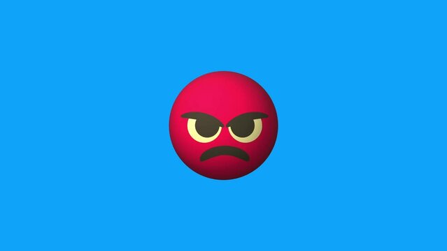 Angry emoticon on a blue screen