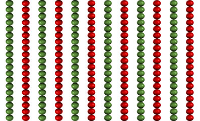 Red and green pattern, two tone red string beads repeat pattern, replete image, design for fabric printing, Christmas's background
