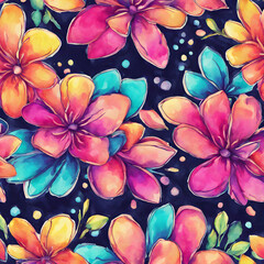 Colorful flower ribbons, seamless pattern02