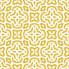 Seamless geometric background for your designs. Modern vector golden and white ornament. Geometric abstract pattern