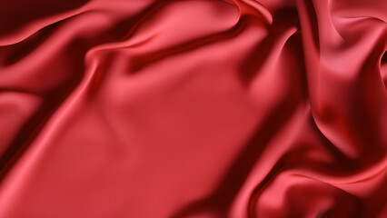 Red Silk Satin with Soft Folds, Silk Satin with Gentle Drapes, Silk Fabric Background, Silk Fabric Soft Folds, Luxury Background, 8K UHD