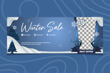 Banner Template Winter Sales Exclusive Design