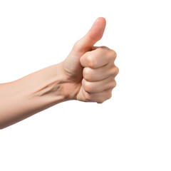 hand showing thumbs up isolated on transparent background