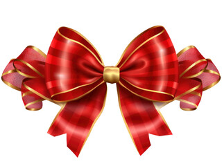 red bow isolated on transparent background