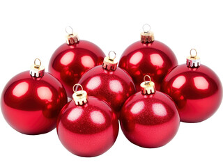 red christmas balls isolated on transparent background