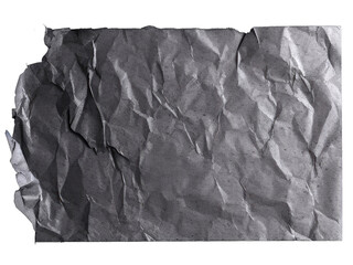 crumpled paper texture isolated on transparent background