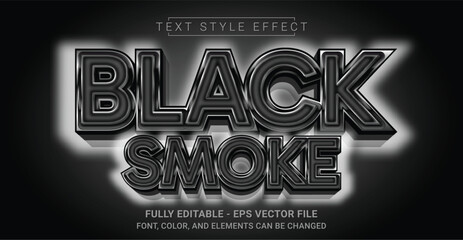 Editable Text Effect with Black Smoke Theme. Premium Graphic Vector Template.