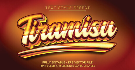 Editable Text Effect with Tiramisu Theme. Premium Graphic Vector Template.