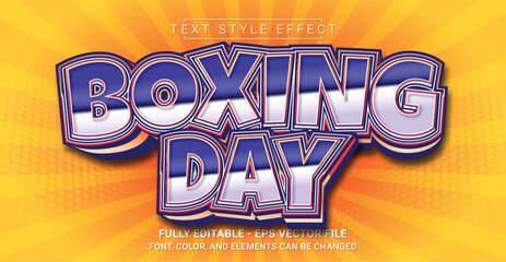 Editable Text Effect with Boxing Day Theme. Premium Graphic Vector Template.