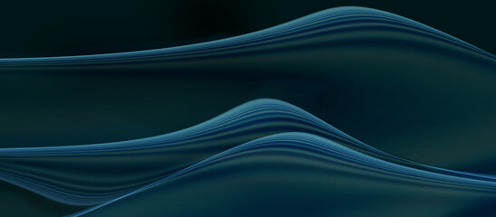 Blue waves on dark green vector background graphic design II
