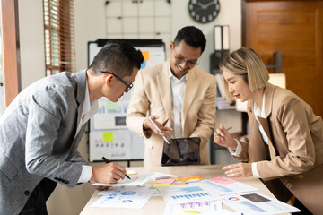 Group asia business people of business people in the company's meeting room. 