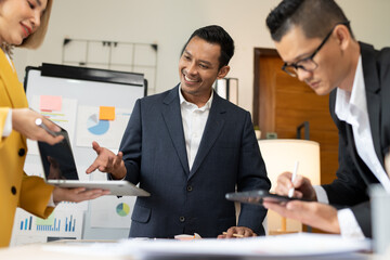 Group asia business people of business people in the company's meeting room. 