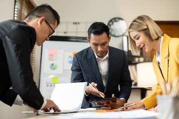 Group asia business people of business people in the company's meeting room. 