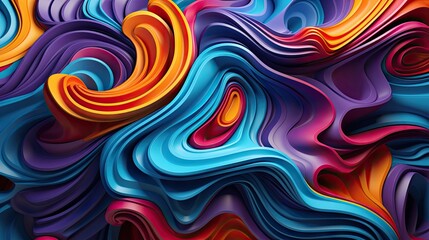 Fototapeta na wymiar Abstract wavy background. Abstract background with colorful waves, Bright colorful soundwave pattern. 3d rendering. Multicolored art of wavy patterns.