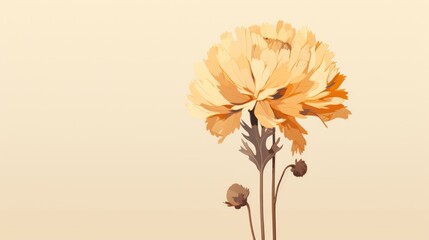 Flower on a beige background. illustration. EPS 10