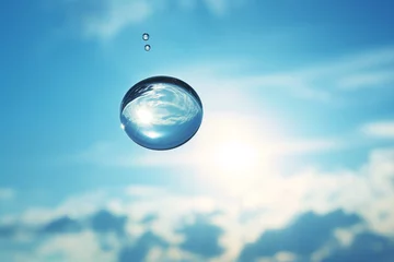 Fotobehang 青空に浮かぶ水滴 © yuruphoto