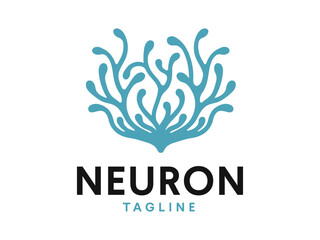 Neuron Nerve Cell or Coral Seaweed logo design