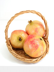 Fruit basket of information fruit pomegranate
