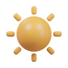 sun icon 3d render illustration.