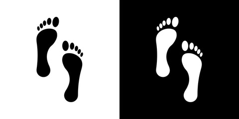 Human foot step different vector icon. Footprint barefoot and footwear illustration.