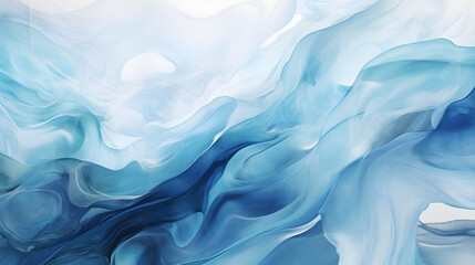 Blue abstract color background in style of water color ocean waves - obrazy, fototapety, plakaty