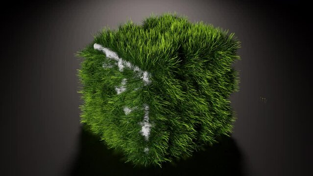 Grass cube. Computer generated 3d render