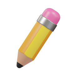pencil icon 3d render illustration.
