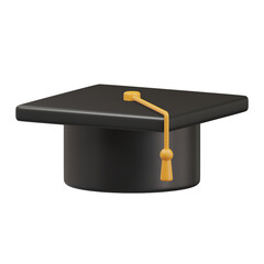 graduation cap icon 3d render illustration.