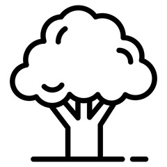 Isolated black and white color tree, forest, park and garden tree icon