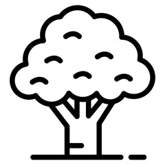 Isolated black and white color tree, forest, park and garden tree icon