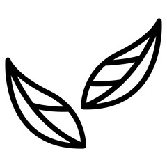 Isolated black and white color leaf icon