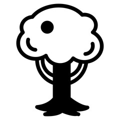 Isolated black and white color tree, forest, park and garden tree icon