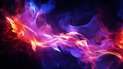 Fotobehang neon purple  fire motion blur abstract background. Gas fuel and renewable energy concept. © Dina
