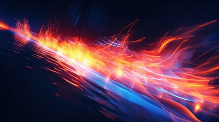 neon fire burning motion blur abstract background. Gas, flames, fuel and renewable energy concept.