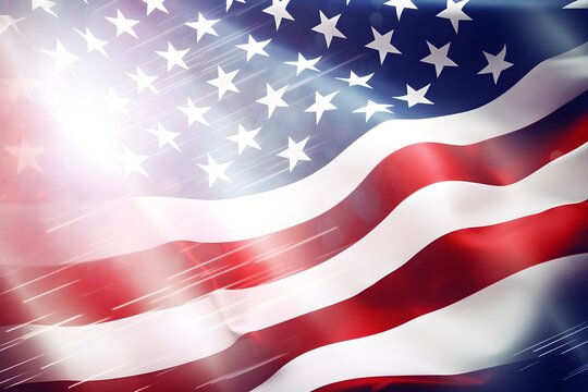Background of american USA flag waving