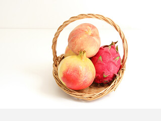 Fresh fruit in a fruit basket
