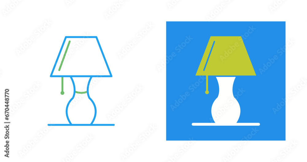 Poster table lamp vector icon