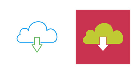 Cloud with downward arrow Vector Icon