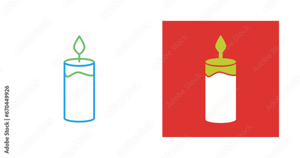 Sticker candle vector icon