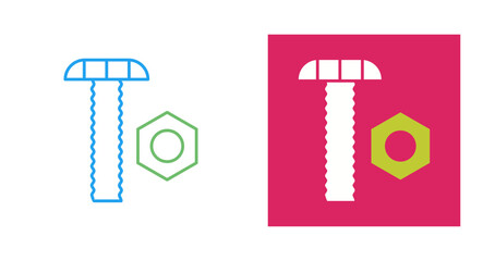 Nut and Bolt Vector Icon
