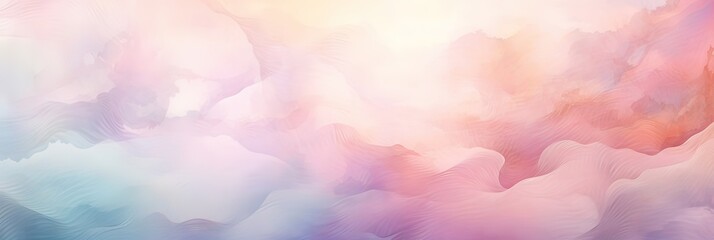 Fototapeta na wymiar A gentle watercolor background graced by pastel hues. Soft, pastel colors, watercolor masterpiece, peaceful design, artistic sophistication, soothing palette, creative finesse. Generated by AI.