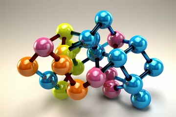 Illustrated benzene molecule. Generative AI