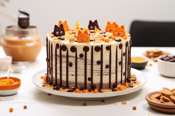 a cake decorated with pet-friendly ingredients