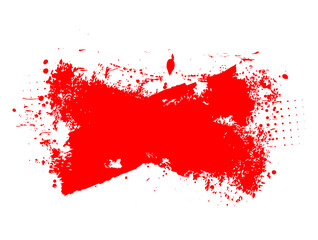 Red dried paint splattered dirty style. Royalty high-quality free stock image of Isolated ink stencils for graphic design, text fields. Artistic brush strokes, splatter stains, paintbrush, overlay