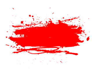 Red dried paint splattered dirty style. Royalty high-quality free stock image of Isolated ink stencils for graphic design, text fields. Artistic brush strokes, splatter stains, paintbrush, overlay