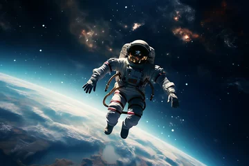 Cercles muraux Nasa astronaut floating in space, space walk, astronaut, space travel