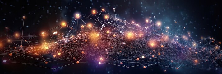 Obraz premium Dive into the world of artificial intelligence through a neural network diagram. Digital evolution, smart technology, data connections, tech progress. Generated by AI.