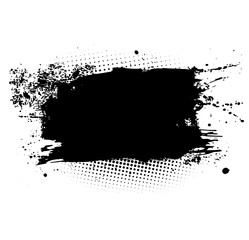 Black dried paint splattered dirty style. Royalty high-quality free stock image of Isolated ink stencils for graphic design, text fields. Artistic brush strokes, splatter stains, paintbrush, overlay