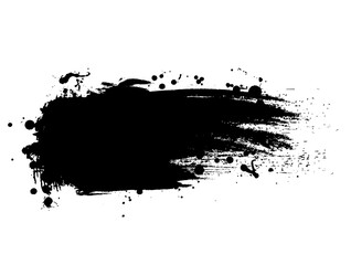 Black dried paint splattered dirty style. Royalty high-quality free stock image of Isolated ink...