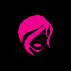 Vector woman in profile template logo or abstract concept for beauty salon. Cosmetics, health centers, fashion and beauty industry. Abstract logo. Vector File.